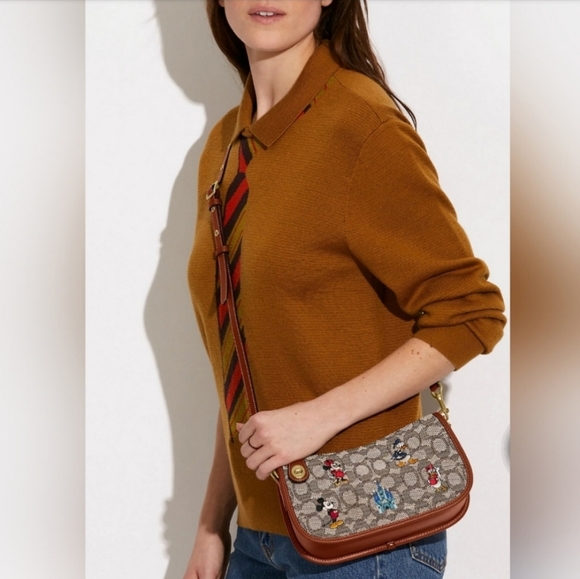 🎀NWT Authentic Disney X Coach Swinger Signature Textile Jacquard Mickey Mouse💖 - Picture 13 of 16